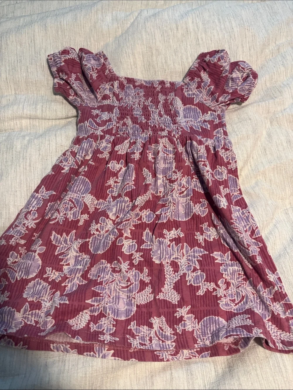 OshKosh B'gosh Mauve Floral Smocked Dress with Lavender Print